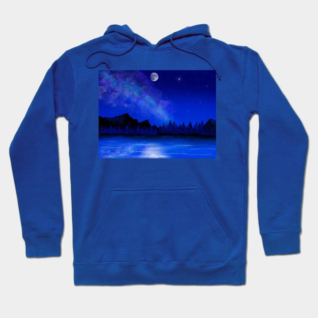 Night at the lake Hoodie by Lenne's 